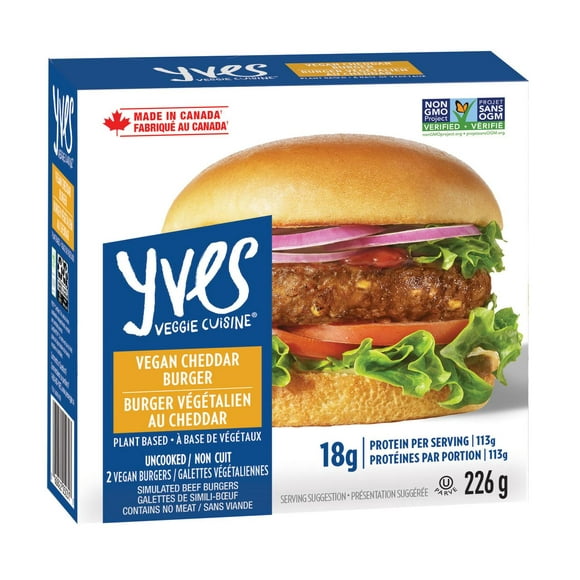 Yves Vegan Cheddar Burger, 2x113g, 226g