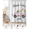 thumbnail image 6 of Easter Shower Curtain Easter Eggs Truck Shower Curtains for Bathroom Decor Bunny Tail Pink Check Plaid Bath Curtains Sets for Spring Easter Bathroom Decor Fabric Waterproof Extra Long 72" X 84", 6 of 6