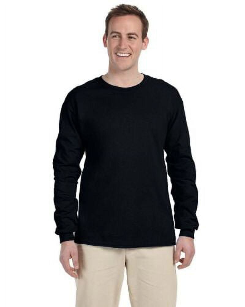 Fruit of the Loom Men's Long Sleeve Crew Neck T-Shirt with Ribbed
