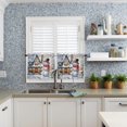 thumbnail image 5 of Kitchen Curtains Tiers, Christmas Tree Snowman House Snowflake Scarf Bow Colored Ball Winter Rod Pocket Short Window Valance Curtains for Kitchen Cafe Bathroom, 27.5"x24", 2 Panels, 5 of 5