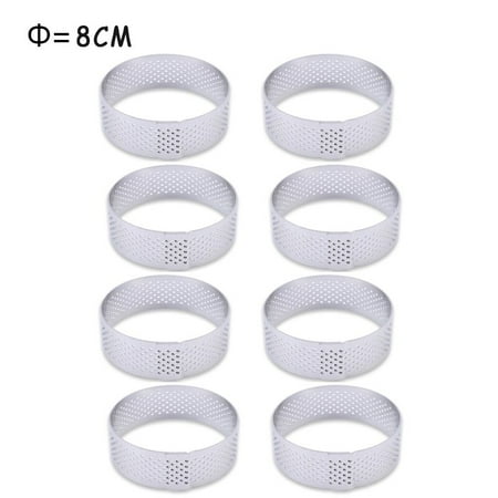 

Tart Ring Stainless Steel Tartlet Mold Circle Cutter Pie Ring Heat-Resistant Perforated Ca Mousse Molds Tart Pastry