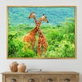 thumbnail image 2 of Designart 'Two Giraffes Fighting In Lush Green Wild' Farmhouse Framed Canvas Wall Art Print, 2 of 5