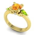 thumbnail image 2 of Diamond-Capitals 2.50 Carat Elegant Round Cut Citrine & Peridot Gemstone Three Stone Ring for Anniversary Gift 18K Yellow Gold Size 10, 2 of 8