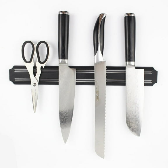 INTBUYING Wall Mount Magnetic Knife Scissor Storage Holder Kitchen Strip Tool Black Width 15in