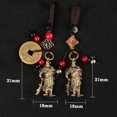 thumbnail image 2 of Guanyu Keychain Solid Brass Key Holder Chinese Style God of War Car Accessory (Five Emperors Money Rope + Guan Gong), 2 of 11