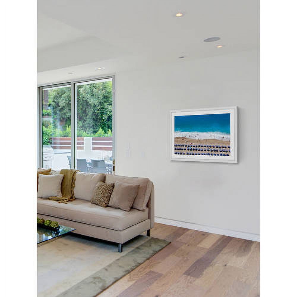 MARMONT HILL  - 'Blue Umbrella Rows' Framed Painting Print - Multi-Color 18 x 12
