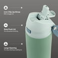 thumbnail image 3 of TAL 24oz Stainless Steel 2-in-1 Straw and Chug Water Bottle with Push Lid, Sage, 3 of 11