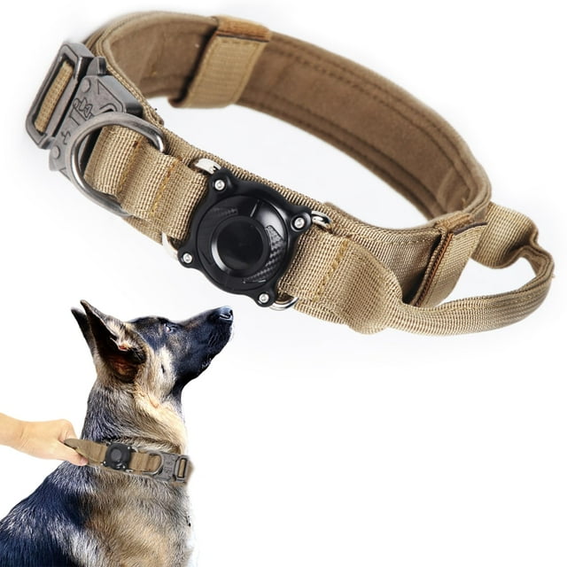 Collar táctico para perros Xqpetlihai impermeable con soporte para airtag