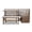 Beige, variant on Pemberly Row Upholstered Corner Nook Dining Set in White Wood/Coffee Print