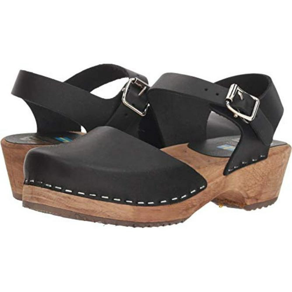 Mia Mia Women's Shoes Sofia Leather Closed Toe Ankle Strap Clogs