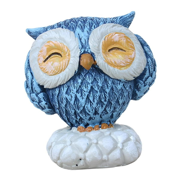 Figura de búho de resina, estatua para decoración de escritorio de interior, adorno para tarjetas, regalos Los 7.5x6.5x9cm