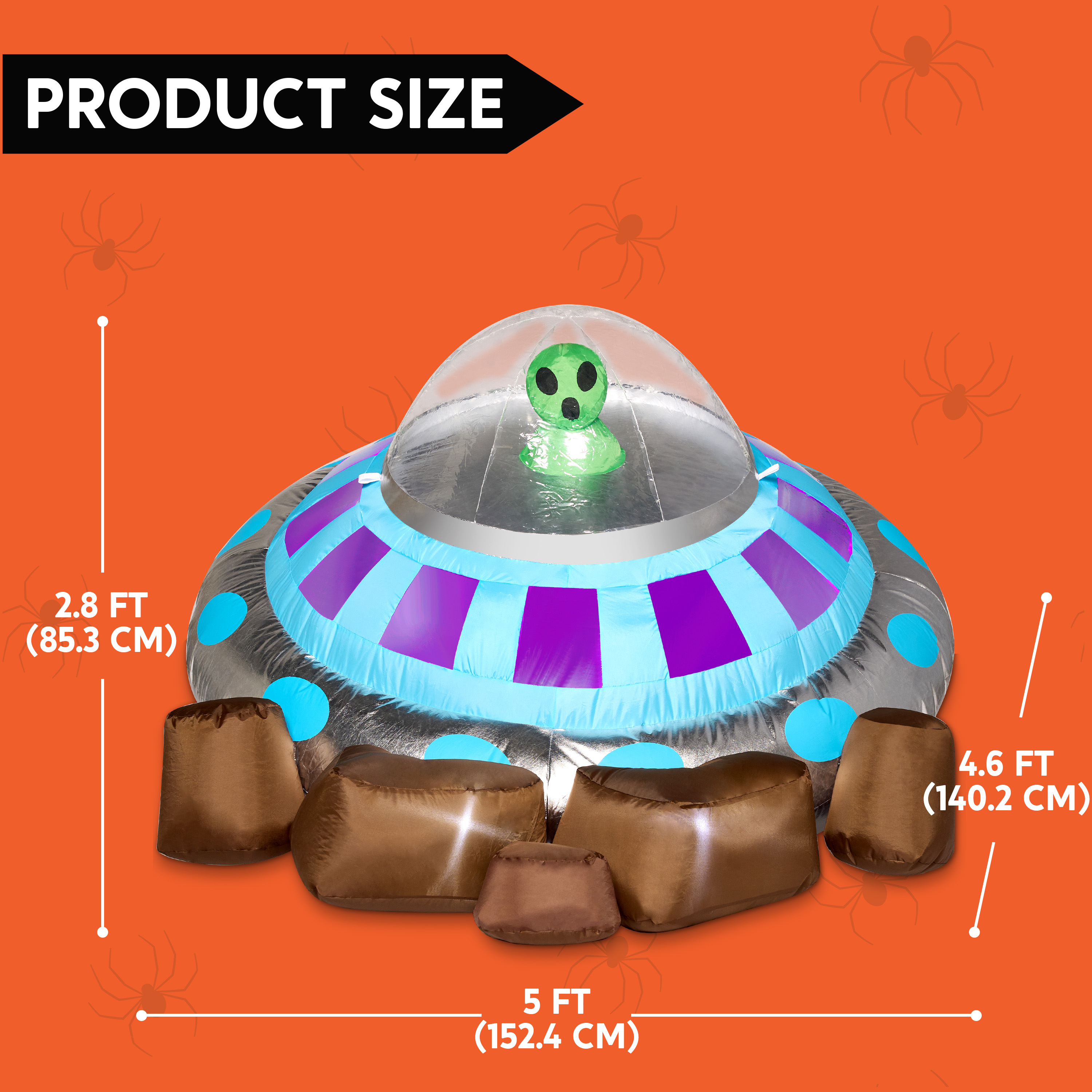 Joyfy 5ft Halloween Inflatable UFO Alien Decoration photo 6