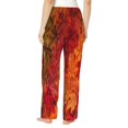 thumbnail image 3 of Junzan Autumn Leaf Women'S Pajama Pants Drawstring Comfy Sleep Bottoms With Pockets, 3 of 9