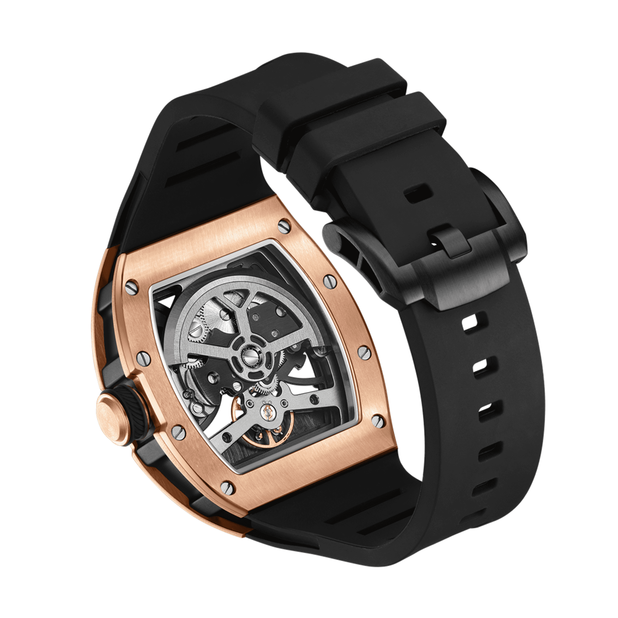 MEGIR Skeleton Dial Automatic Mechanical Movement Watches for Men Waterproof Sport Wristwatch Clock