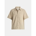thumbnail image 5 of No Boundaries Boxy Button Down Shirt with Short Sleeves, Men's and Big Men's, 5 of 5