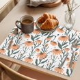 thumbnail image 3 of Orange Flower Placemats Set of 6 Abstract Daisy Simple Patterns Fruit Place Mats Indoor Wipeable Table Mats Washable Cloth Dining Table Placemats for Kitchen Holiday Party Home Decor 13x19 Inch, 3 of 9