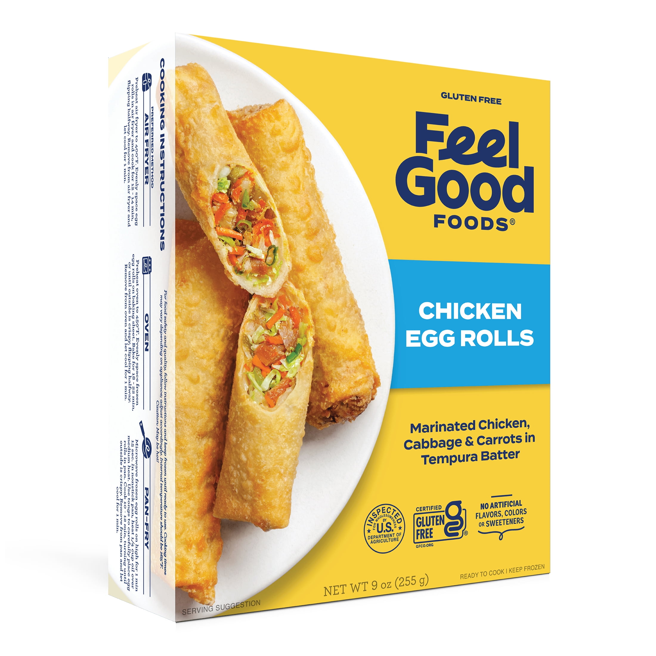 Feel Good Foods Gluten-Free Chicken Egg Rolls, 9oz