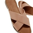 thumbnail image 6 of Womens Studded Flat Sandals Open Toe Slip On Mule Slides Crossed Strap Slipper Beige qILAKOG Size 8.5, 6 of 7
