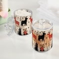 thumbnail image 2 of Yayeee 2 Pack Qtip Holder Bathroom Cotton Swab Canister with Lid Clear Dispenser Set, Retro Christmas Forest, 2 of 6