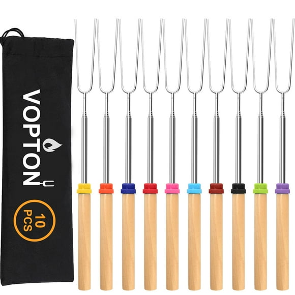 Palitos para asar malvaviscos VOPTON, 10 unidades, 81,3 cm, con bolsa