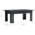 thumbnail image 4 of vidaXL Coffee Table High Gloss Grey 100x60x42 cm Engineered Wood, 4 of 4