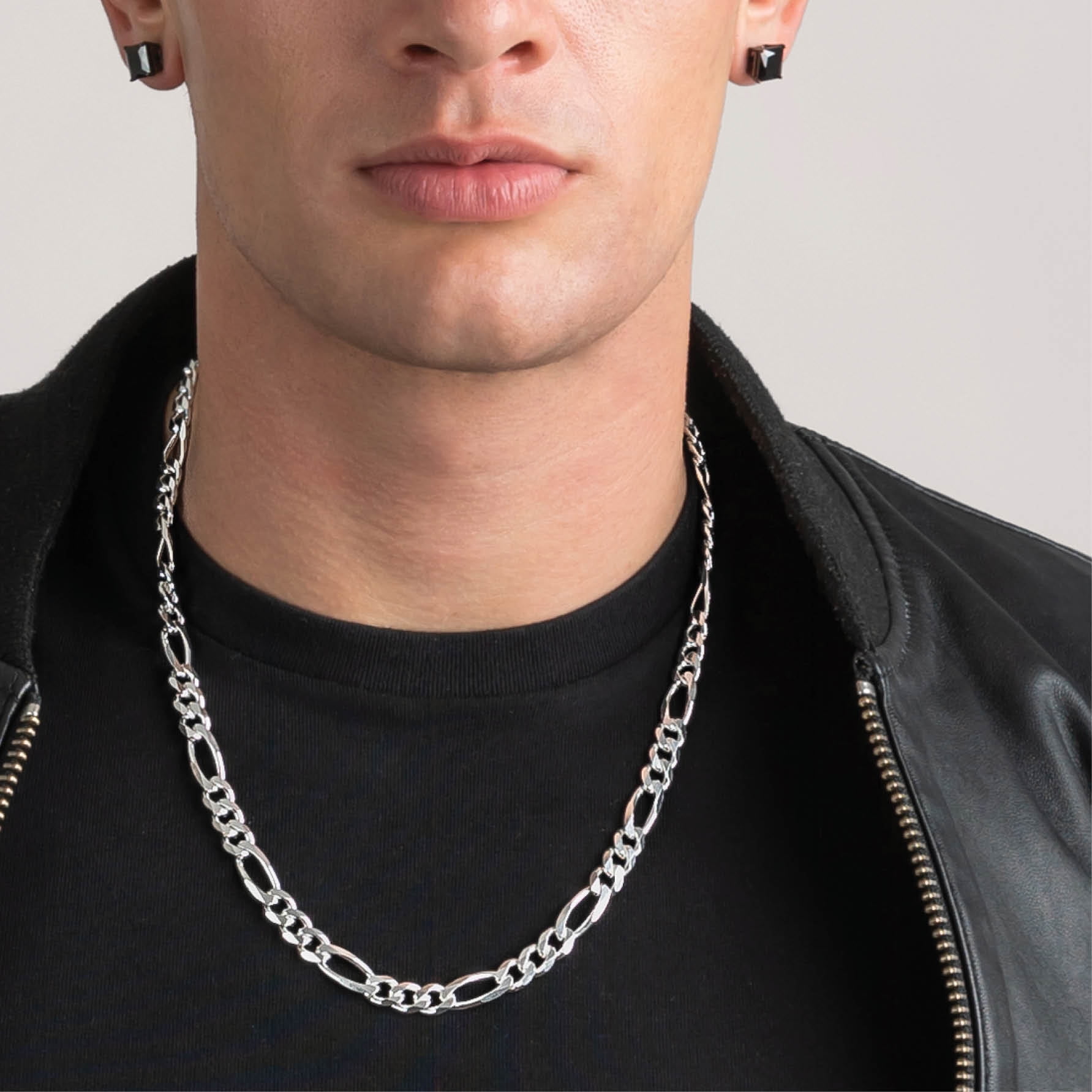 24 figaro cheap silver chain