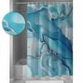 thumbnail image 3 of Marble Texture Shower Curtain Set ，Waterproof Fabric Shower Curtains Blue Green Sliver Modern Abstract Shower Curtains for Bathroom,Bathroom Decor 36"x72", 3 of 6