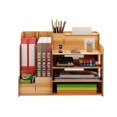 thumbnail image 1 of Organizador de escritorio multiusos, estante de almacenamiento de madera de estilo Simple y moderno para el hogar, escuela, oficina, madera de cerezo, 1 of 6