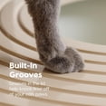 thumbnail image 5 of IRIS USA Large Stylish Round Top Entry Cat Litter Box with Scoop, Curved Kitty Litter Pan with Litter Particle Catching Grooved Cover and Privacy Walls, White/Beige, 5 of 9