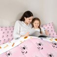 thumbnail image 4 of Feelyou Spooky Spider Twin Bedding, Cartoon Bat Bedding Comforter Set, Pink, Halloween Reversible, 7pcs, 4 of 7