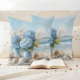 thumbnail image 3 of Hydrangeas Flowers Outdoor Waterproof Pillow Covers, Coastal Seaside Starfish Summer Decorative Square Throw Pillowcase Sofa Cushion Sham for Patio/Couch/Chair, 20"x20" 2 Pack, 3 of 8