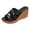 Black, variant on Rokment Cork Footbed Wedges Slip on Dressy Sandals for Women Ladies Fashion Casual Leather Open Toe Platform Chunky Heeled Beach Summer Dress Slides Shoes Black Size 6