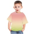 thumbnail image 4 of Odeerbi Toddler Kids Boys Girls Gradient Tops Short Sleeve T-shirt Summer Funny Graphic Shirts 3-14 Years Pink, 4 of 5
