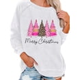 thumbnail image 1 of LUXUR Ladies Tree Print Pullover Comfy Holiday Tee Pink White S, 1 of 2