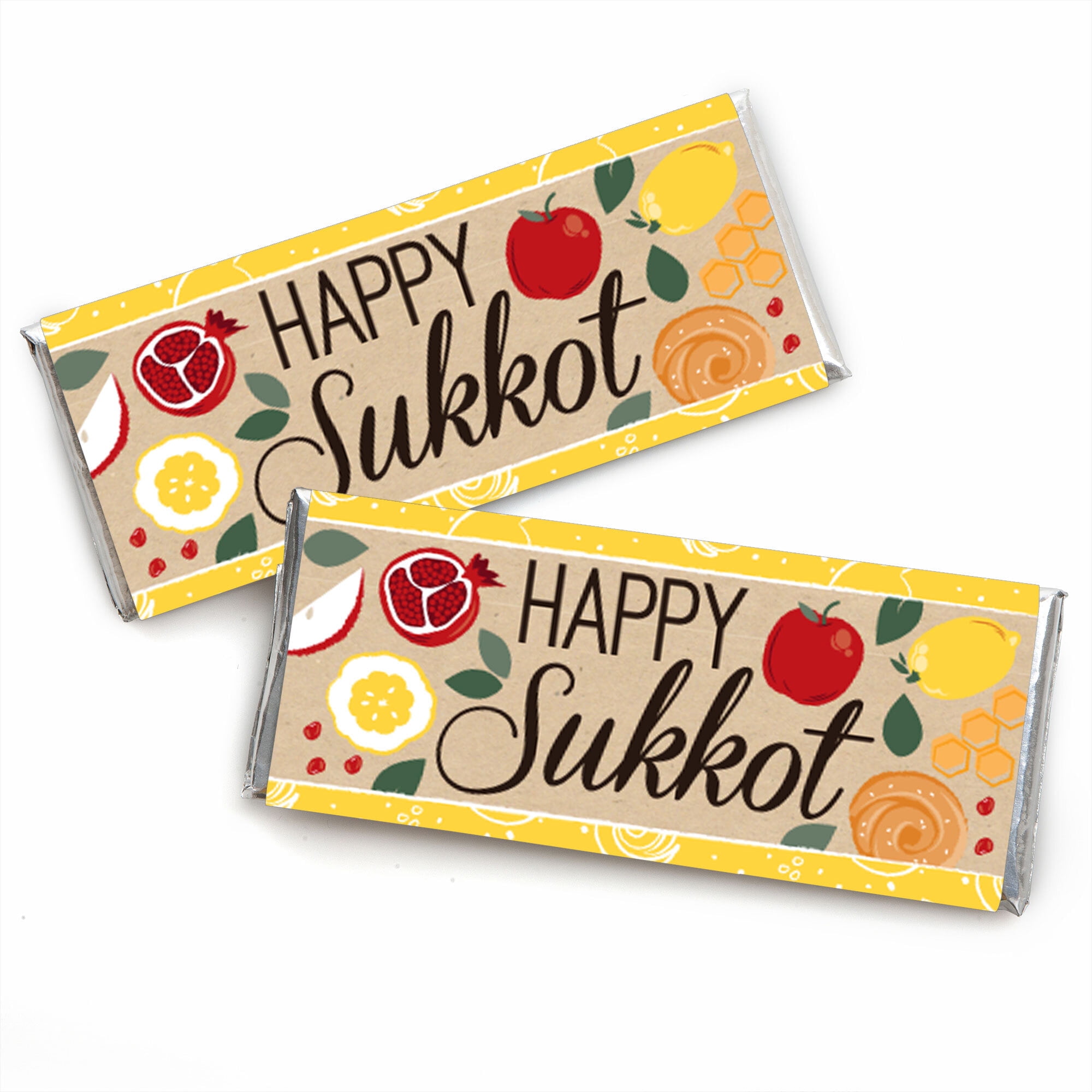 Sukkot - Candy Bar Wrapper Sukkah Jewish Holiday Favors - Set of 24