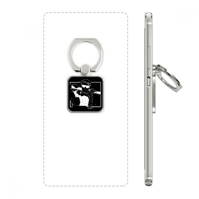 skiing winter sport black illustration square cell ph stand holder bracket universal support