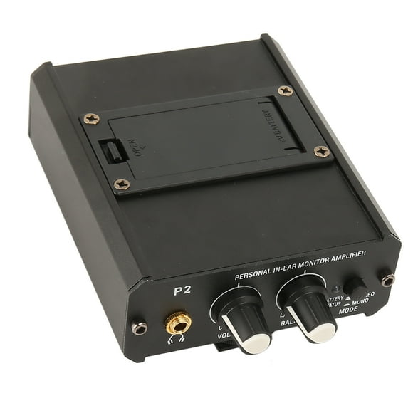 Monitor Headphone Amplifier, Drummers 6.35mm Stereo, Flexible & Convenient XLR Input, Dual XLR Stereo ,9V Battery, for Stage or Studio Use with Belt Clip