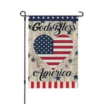 Yhmxh 4th of July Garden Flag, Linen Independence Day Welcome Garden Flag for Outside, Double Sided Patriotic American Stars and Stripes Blue Red Star Memorial Day Decorations Yard Flag 12x18"