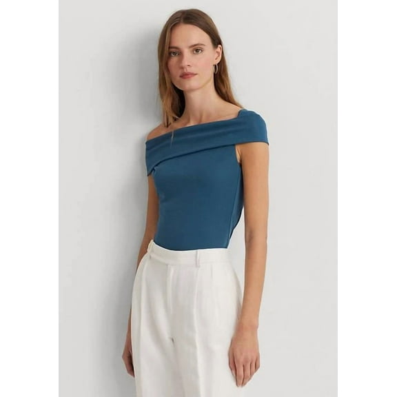 Lauren Ralph Lauren Womens Twisted Off-The-Should Indg Dusk XL