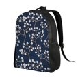 thumbnail image 2 of Xecao Cherry Blossoms on Navy Background Print School Backpack with Laptop Compartment Small Travel Laptop Backpack for Women Men Waterproof College Backpack Simple School Bag, 2 of 8