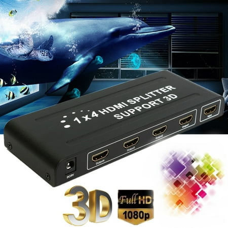 HD 4K 5 Port Splitter HUB 1x4 Repeater Amplifier 1080P 3D 1 In 4 Out Splitters Switcher Box For HDTV