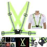 Jinveno Adjustable Reflective Safety Security High Visibility Vest Gear Stripes