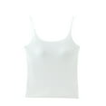 thumbnail image 2 of tarylea Women's Camisole Tank Top Sleeveless Spaghetti Strap Built in Bra Square Neck Tops Casual Summer Undershirts, 2 of 6