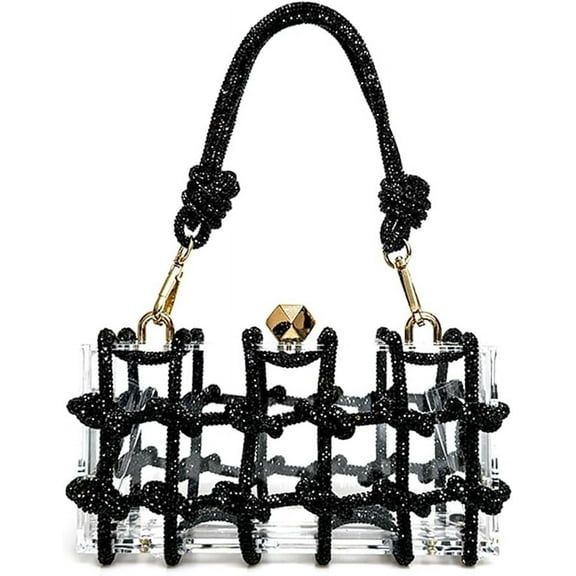 Clear Acrylic Bag Rhinestone Acrylic Clutch Crystal Evening Purses for Women Glitter Handbag for Wedding Cocktail Party Prom