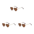 thumbnail image 2 of Sonducket Gafas de sol en forma de corazón de PVC, montura de metal dorado y lentes Tac para una elegante protección solar, té de leopardo Type1 NO1, 2 of 6