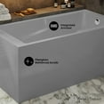 thumbnail image 3 of Voltaire 60 x 32 Right Drain Soaking Alcove Corner Apron Bathtub in Glossy Gray, 3 of 9