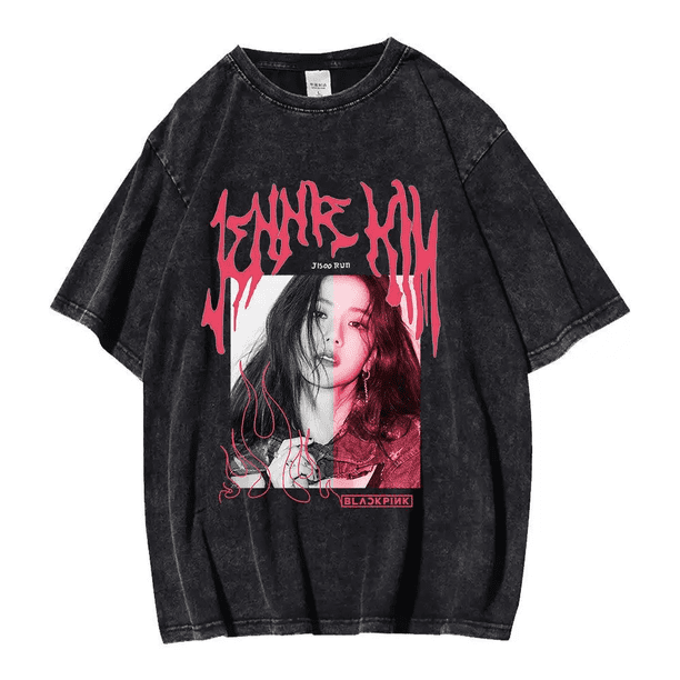 Camiseta de manga corta de algodón puro estilo coreano Blinktrendy con cuello redondo y lavado urbano de diseño de sensibilidad veraniega
