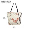 thumbnail image 5 of FORMRS Womens Canvas Tote Bag with Zipper Inner Pocket Shoulder Handbag, Light Red Flowers, 5 of 7
