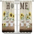 thumbnail image 2 of Rustic Farmhouse Sunflower Blackout Curtains,Quotes Inspirational Motivational Positive Vintage Windows Treatments Rod Pocket Drapes for Girls Living Room Bedroom Kitchen 42x63in, 2 of 6