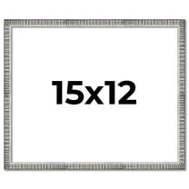 15x12 Frame Silver Grey Distressed Solid Wood Picture Frame | 0.75 Inch Moulding Width | Interior